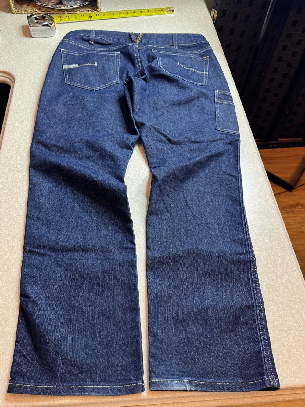 Ariat Jeans.. Rebar Men's Dark Blue Denim Jeans - Straight Leg Relaxed